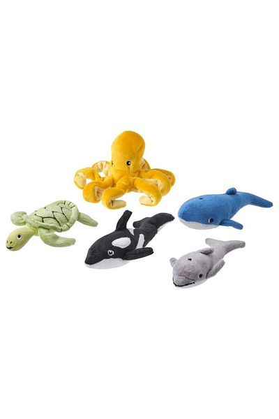 IKEA BLÅVINGAD 5-Piece Soft Toy Set – Plush Ocean Animals, Safe & Eco-Friendly for Kids’ Playtime