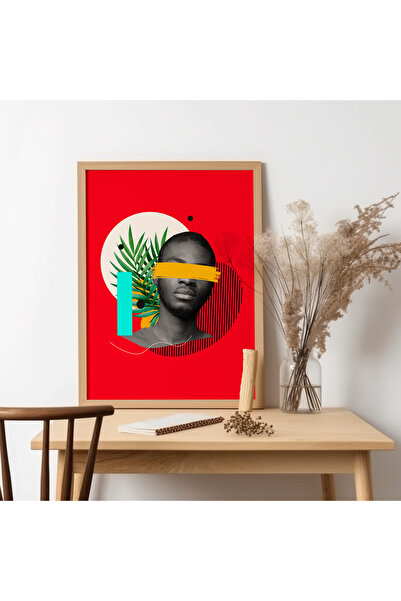 UNT Pictură de artă modernă cu rama din lemn