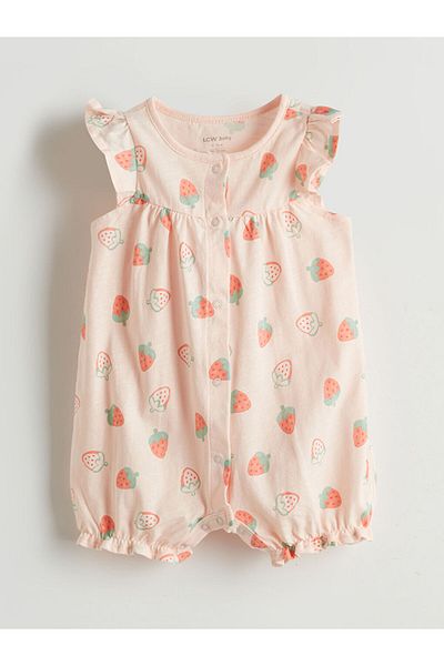LC Waikiki Organic Fabric Strawberry Baby Girl Jumpsuit