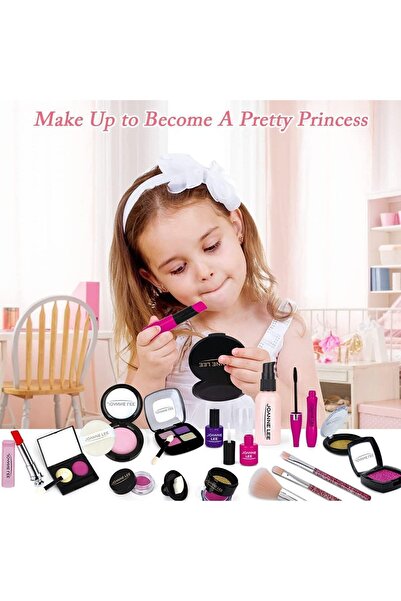 COOYA 21 Pieces Girls Play Pretend Makeup Set,with Makeup Bag,safe Edible Grade Silicone,for Kids Play