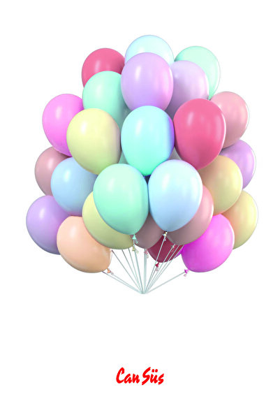 Cansüs Macaron Balloon 100 Pieces