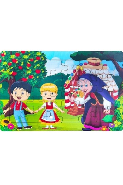 Ritoys Çocuklar Için Eğitici Ve Öğretici Ahşap 24 Parça Renkli Puzzle 4 Adet Set