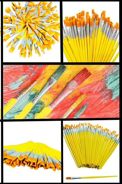Anoffel (5Pcs) Synthetic Painting Brush - Oil, Acrylic and Watercolor Brush