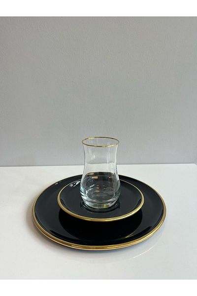 Glore 18 Piece Black Cake Tea Set 85488