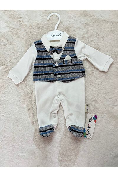 Necix's Striped Premature Jumpsuit with Vest