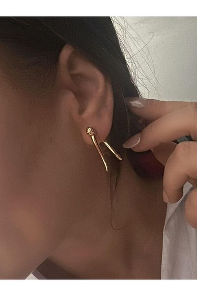 MyladyAccessoriess Special Series Double Design Earrings with Heel Detail