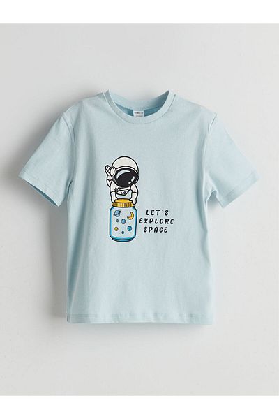 LC Waikiki Tricou pentru băiat cu imprimeu cu gât crew de sezon nou - S5KF67Z1