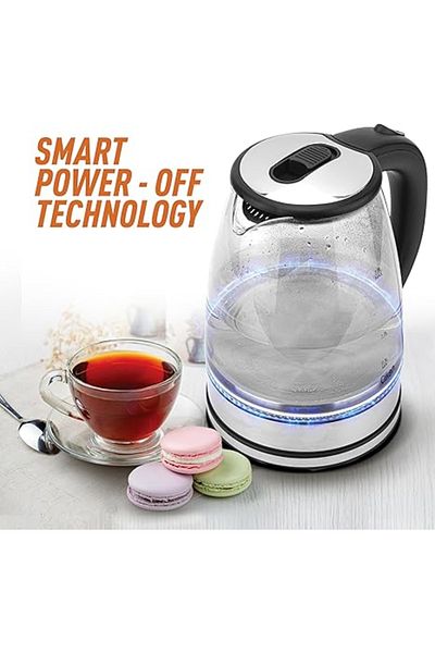 CLIKON 1.8 Liter Glass Body Electric Cordless Kettle , Auto Cut-off 1500 Watts, 2 Years Warranty, Clear -