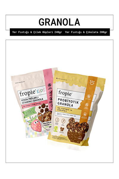 FROPİE Fropie Kids Yer Fıstığı Çilek Küpleri Ve Probiyotik Yer Fıstığı Çikola...