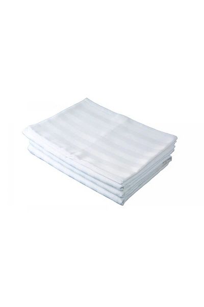 Kotonia Home Damask bed sheet, wide stripes, 220x240cm, white