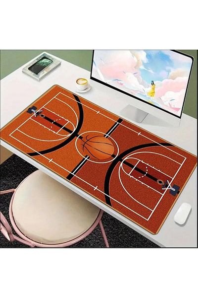 sgeteknoloji 70X30 cm Basketball Court Themed Non-Slip Base Speed Surface Player Mouse Pad Gaming