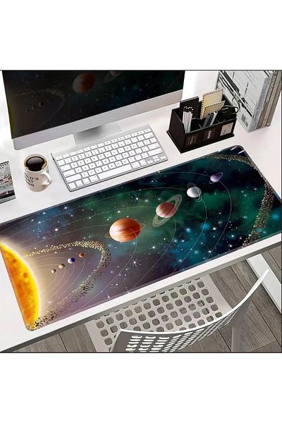 sgeteknoloji 70X30 cm Solar System Themed Non-Slip Base Speed Surface Gaming Mouse Pad Gaming