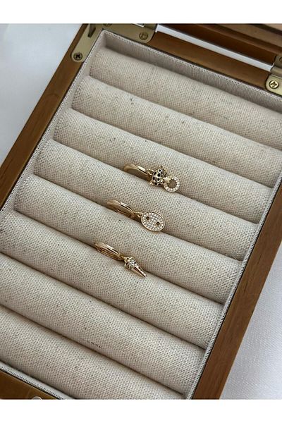MyladyAccessoriess Special Series Tiger Detailed Set of 3 Earrings Silver