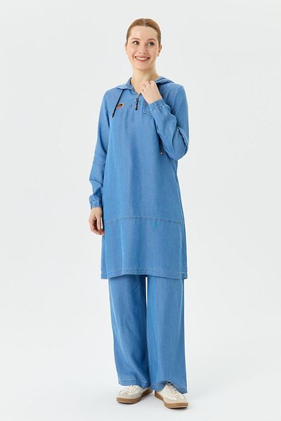 Doque Costum subțire din denim - Pantaloni tunică, peste pânză numărul 56007
