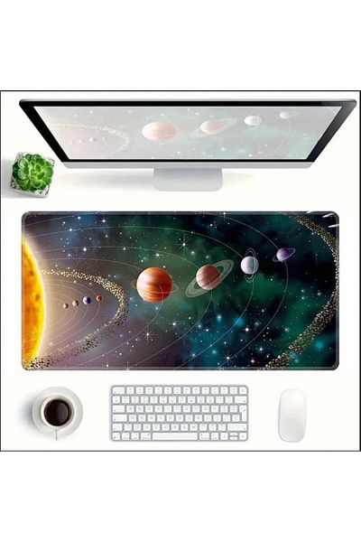sgeteknoloji 70X30 cm Solar System Themed Non-Slip Base Speed Surface Gaming Mouse Pad Gaming