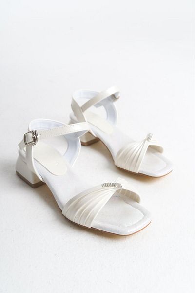 Mini Angel Sedef Girl's Cross Strap Heeled Shoes Children's Evening Dress Comfortable Evening Dress Stylish Heeled Orthopedic Evening Dress