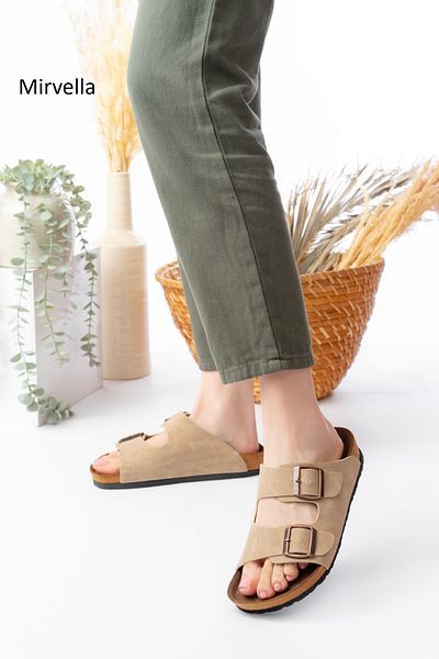mirvella Unisex Double Buckle Slippers Comfortable Home and Outdoor Slippers