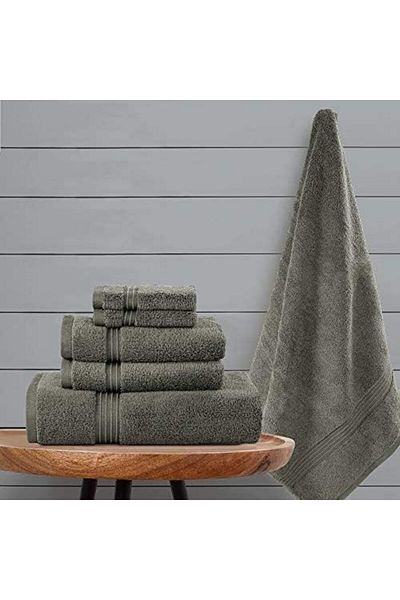 Comfy 550 GSM Set of 6 100% Cotton Towel Set - Grey