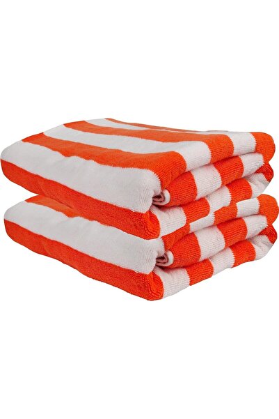 Comfy مجموعة من منشفتين حمام وحوض سباحة من القطن بنسبة 100%، 600 جرام/م2، 90×180 سم - برتقالي