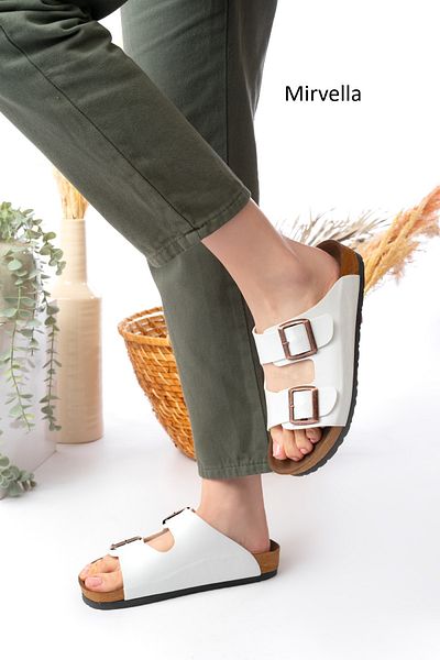 mirvella Unisex Double Buckle Slippers Comfortable Home and Outdoor Slippers