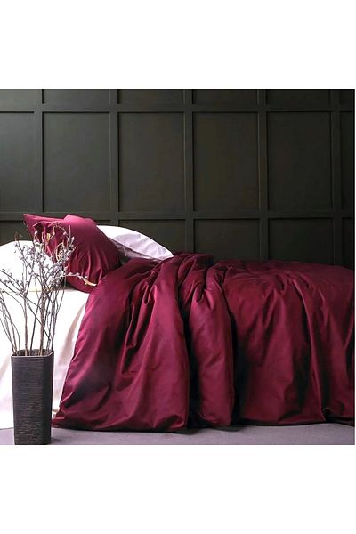 Kotonia Home Hotel Bed Sheet - 220x240 Cm, 100% Cotton, Deluxe Satin Damask, Purple