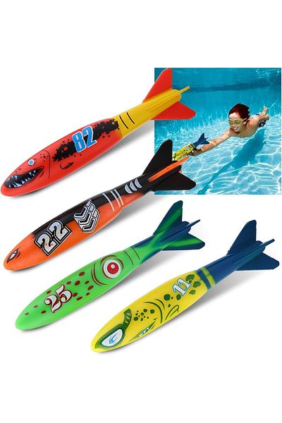 TUENGİ STORE Pool Toy Children's Underwater Diving Toy Set of 4 - Colorful Fish
