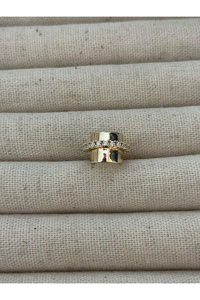 MyladyAccessoriess Silver Color Cartilage Earrings - Brass Plated with Thick Plate and Zircon Stone Detail