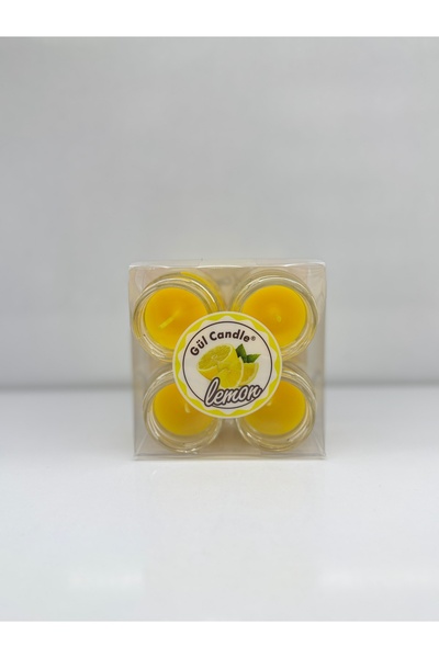 Gül Mum 4 LÜ KAVANOZ MUM LİMON KOKULU