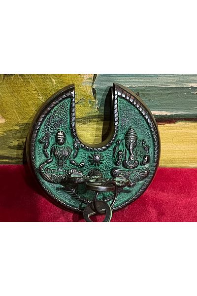 tayfuntufan antika koleksiyon India Antique Lakshmi Ganesh Temple Lock