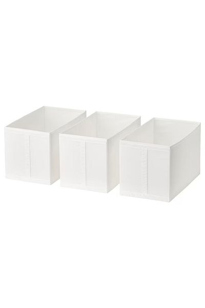 IKEA SKUBB Storage Box, White, 31x55x33 cm, Foldable, 3-Pack – Ideal for PAX Wardrobes