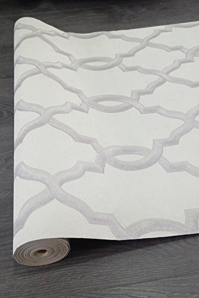 Oskar geometrik desenli simli 7 metrekare duvar kağıdı