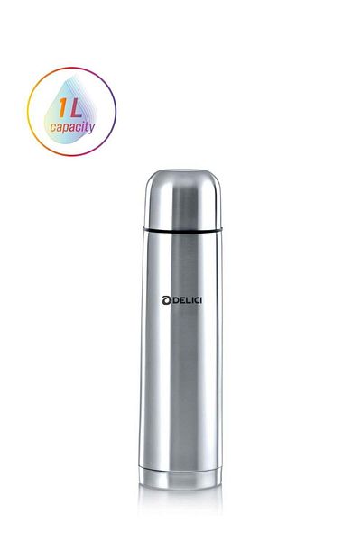 DELICI Thermosteel Vacuum Flask- Dsfk 1000, Stainless Steel Bottle 1000ml, Double Walled, 100% Food Grade