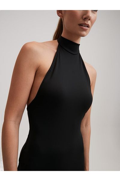 MAMAYAGA Women's Halter Body-Hugging Midi Backless Sports Chic Summer Dress