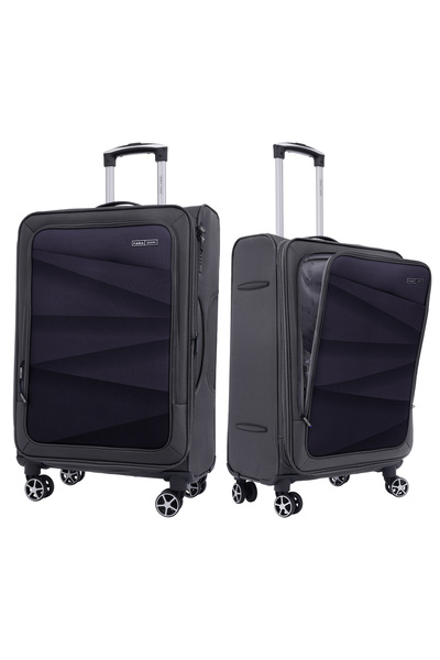 PARAJOHN Shadow 3 Pieces Set 8 Wheels Soft Luggage - Dark Grey