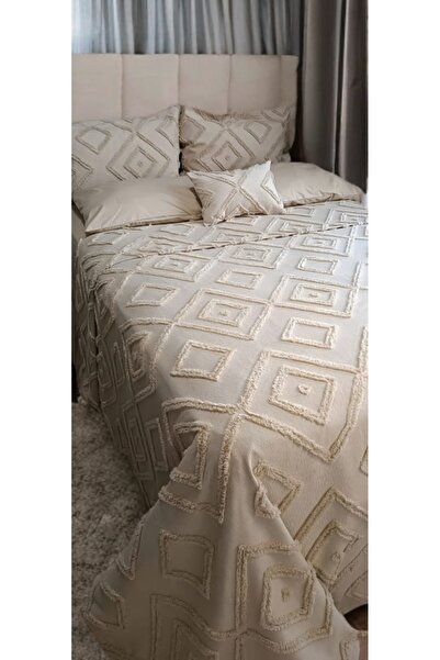 DURU HOME COLLECTİON Duru Home Çift Kişilik İskandinav Desenli Cappuccino Püs...