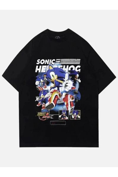 Gofeel Hs Black Unisex Sonic the Hedgehogs T-Shirt
