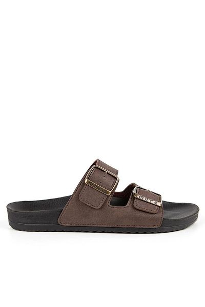 Muya A 6719217   Papuci de damă maro din piele casual