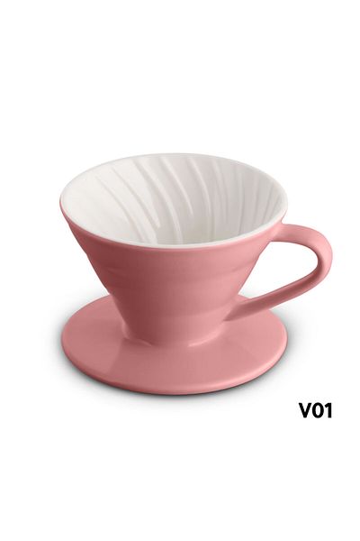 MIBRU Coffee ceramic dripper dual color v01 pink