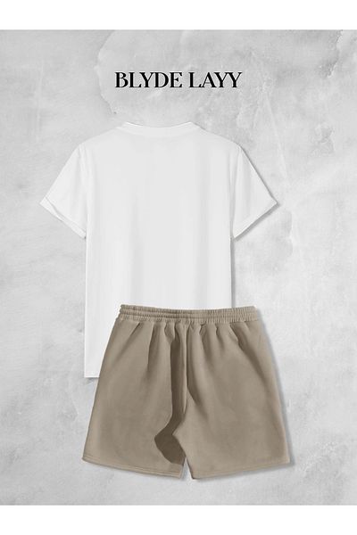 BLYDE LAYY Unisex Palm Printed Shorts-T-Shirt Set