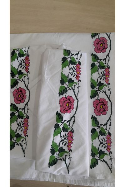 Papatyam Hand Knitted: 1 Hand Knitted (220X100), 2 Swallow (70X70) Hand Heat Lace / Vintage / Dowry Lace
