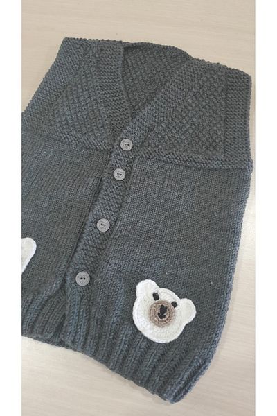 Papatyam Hand Knitted Needlework Baby Vest Handcrafted Baby Kids Knitted Vest