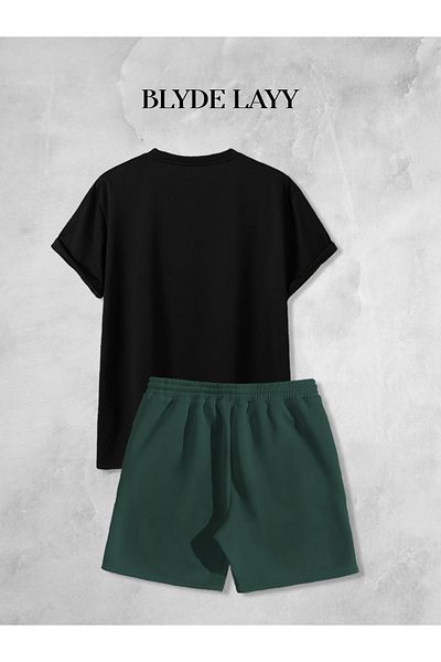 BLYDE LAYY Unisex Palm Printed Shorts-T-Shirt Set