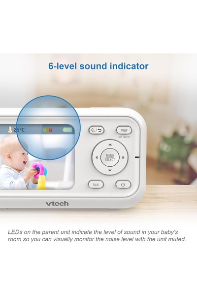 VTech Baby Baby Monitor VM3255, Hareketli Kamera, 2.8" LCD Ekran, Dijital Zoom, Gece Görüşü, İki Yönlü İletişim