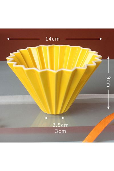 MIBRU Coffee ceramic dripper v02 zigzag yellow