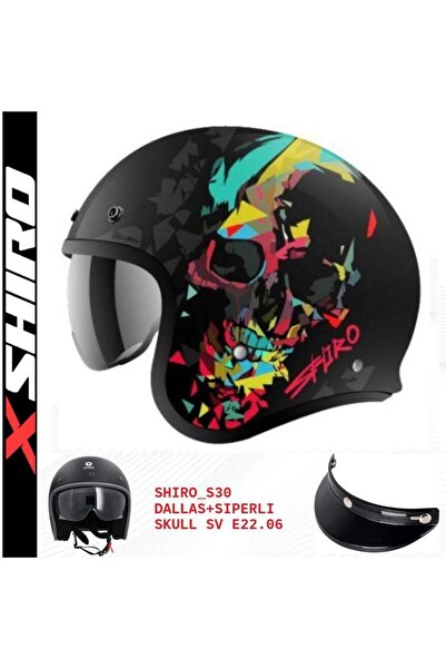 Shiro Jc Dallas Skull Açık Kask