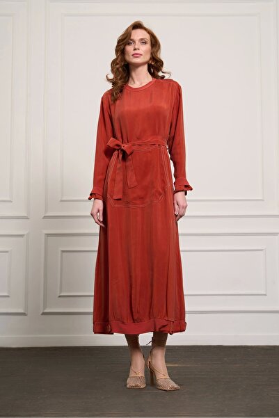 MissWhence Misswhence Cupro Dress 37838 Orange