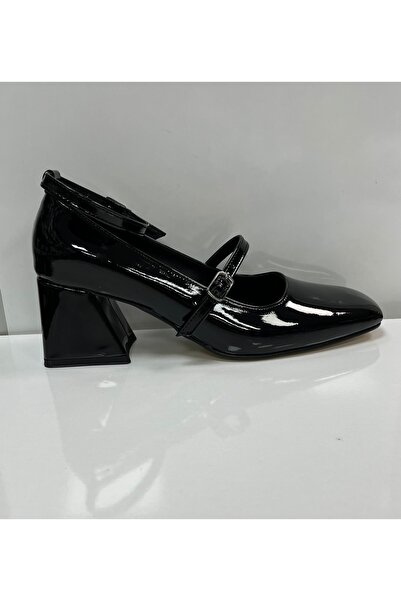Mimoza KADIN TOPUKLU STİLETTO RUGAN SİYAH RENK