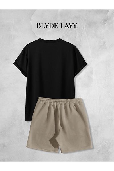 BLYDE LAYY Unisex Palm Printed Shorts-T-Shirt Set