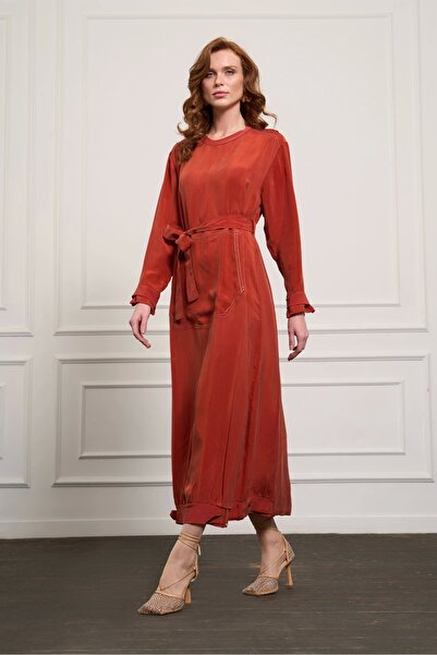 MissWhence Misswhence Cupro Dress 37838 Orange