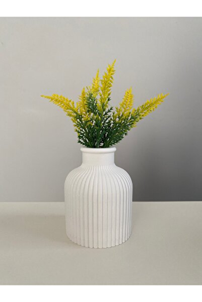 Home Vază decorativă cu dungi 9 cm Numai vază 1. De la pulbere de piatră de calitate